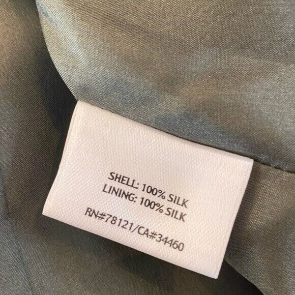 EILEEN FISHER Silk Embroidered Green Sequin Jacket Size S - Picture 7 of 8